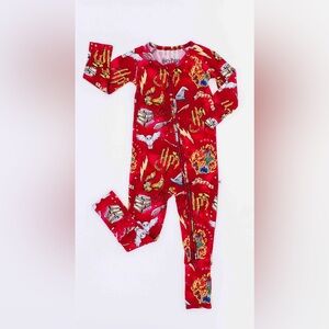 Harry Potter Kids Red Footie Pajamas
